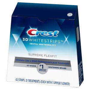 Bieliace pásiky na zuby Crest 3D White Supreme FlexFit